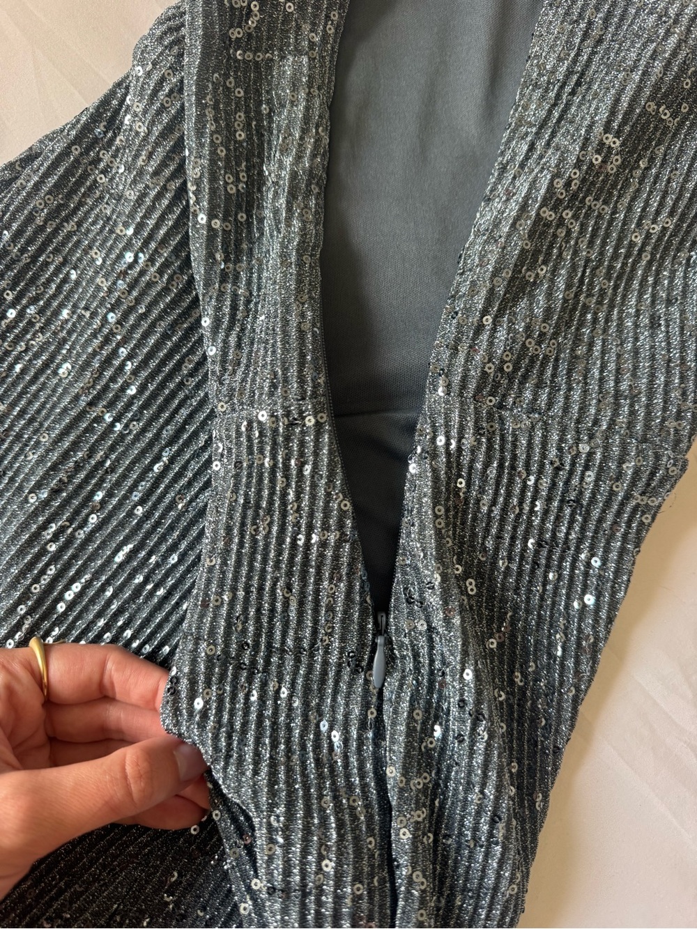 wild fable Strapless Sequin Wide-Leg Jumpsuit in Slate Blue - Picture 5 of 7